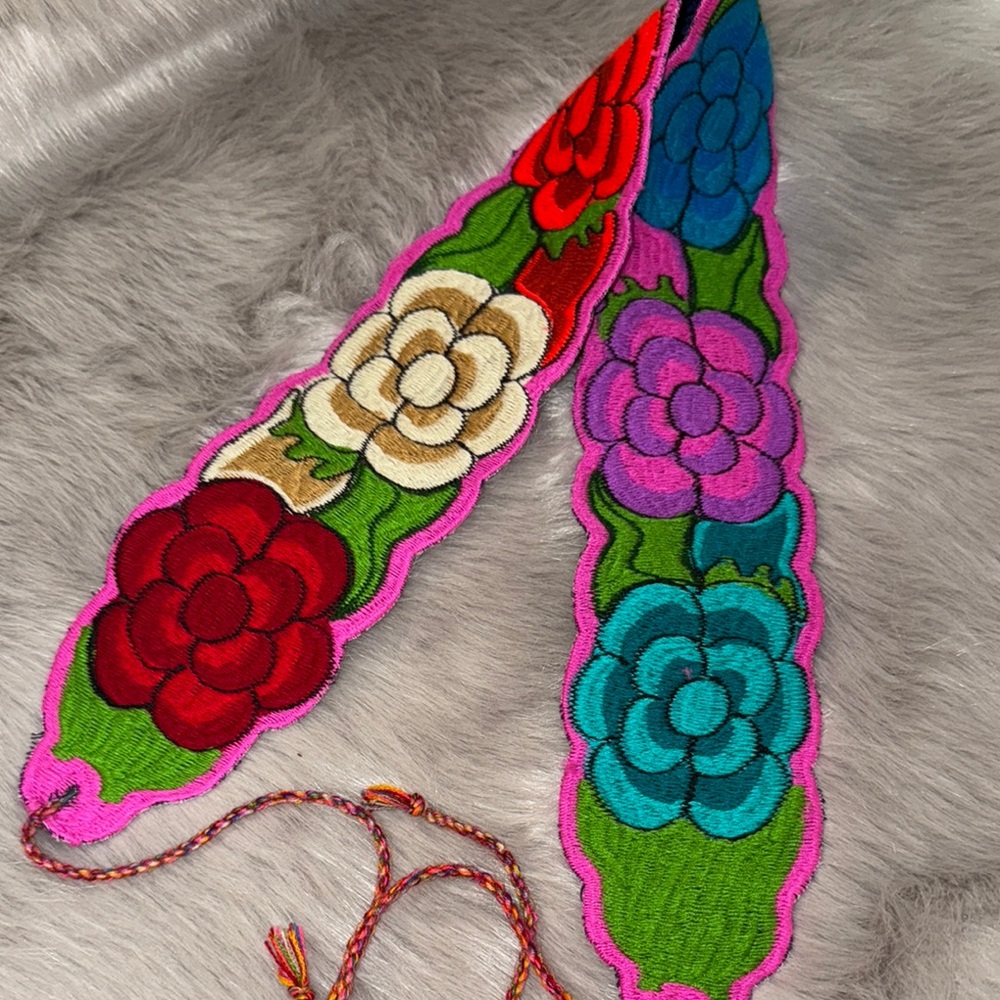Mexican sash belt Floral Embroidered Women's Accessory